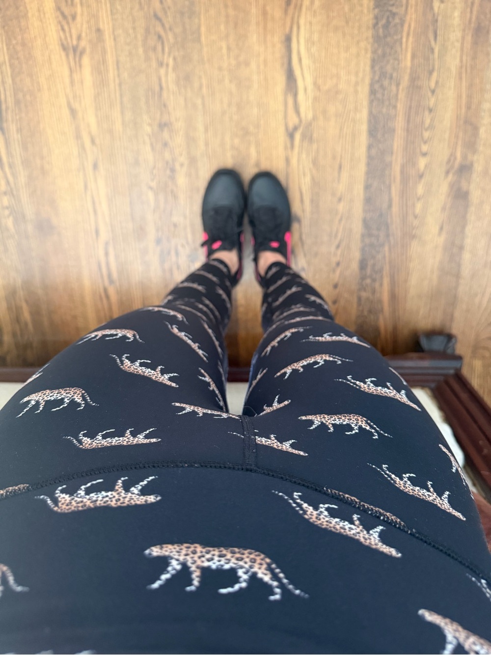 Victoria's Secret Black Leopard Print Leggings with Tan Spots